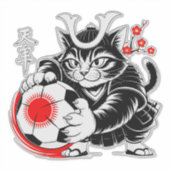 Artistic Samurai Cat Soccer For Laptops & Cars Aufkleber (Vorderseite)