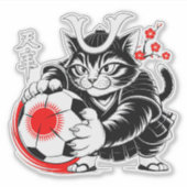 Artistic Samurai Cat Soccer For Laptops & Cars Aufkleber (Vorderseite)