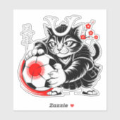Artistic Samurai Cat Soccer For Laptops & Cars Aufkleber (Blatt)