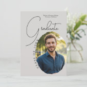 Artistic Script Photo Modern Minimalist Graduation Einladung (Stehend Vorderseite)