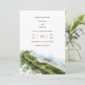 Artistic Sea View Coastal Landschaftsstrasse Hochz Einladung (Stehend Vorderseite)