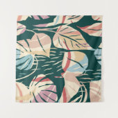 Artistic seamless pattern with abstract leaves. Mo Wandteppich (Vorderseite (Horizontal))