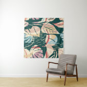 Artistic seamless pattern with abstract leaves. Mo Wandteppich (Beispiel (Horizontal))