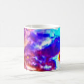 Artistic Sky Blue, Orange und Gelb Kaffeetasse (Mittel)