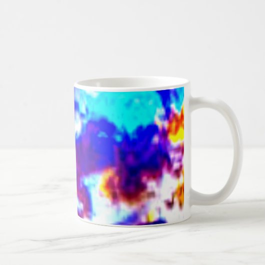 Artistic Sky Blue, Orange und Gelb Kaffeetasse (Rechts)