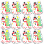 Artistic Snowman Themed Aufkleber (Vorderseite)