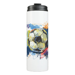 Artistic Soccer Ball Thermosbecher