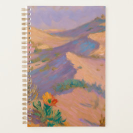 Artistic spiral notebook with desert drawings  planer