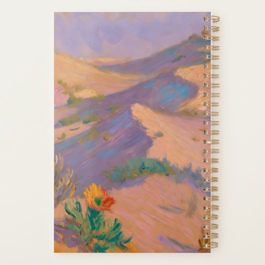 Artistic spiral notebook with desert drawings  planer (Rückseite)