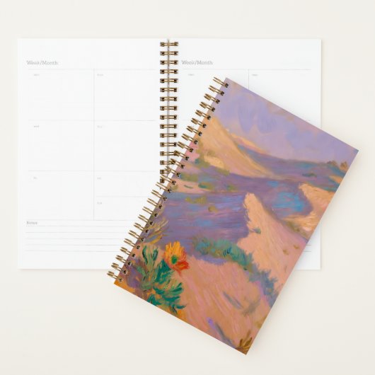 Artistic spiral notebook with desert drawings  planer (Anzeige)
