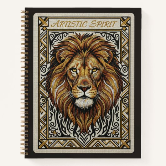 Artistic Spirit Embroidered Lion King Journal Notizblock (Vorderseite)