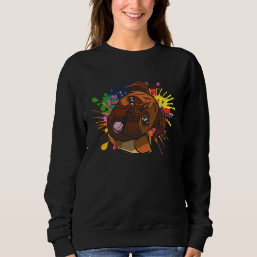 Artistic Splash Boxer Dog Breed Canine Whisperer Sweatshirt (Vorderseite)