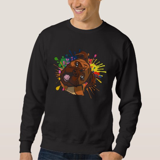 Artistic Splash Boxer Dog Breed Canine Whisperer Sweatshirt (Vorderseite)