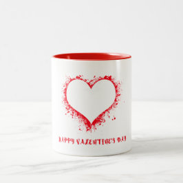 Artistic Splatter Heart Valentine’s Day Coffee Mug Zweifarbige Tasse