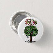 Artistic Spring Blossom Tree Graphic Button (Vorne & Hinten)