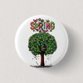 Artistic Spring Blossom Tree Graphic  Button (Vorderseite)