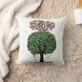 Artistic Spring Blossom Tree Graphic Kissen (Decke)