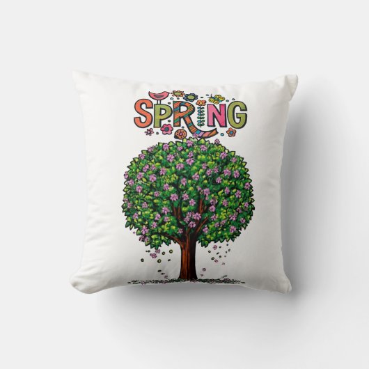 Artistic Spring Blossom Tree Graphic Kissen (Vorderseite)