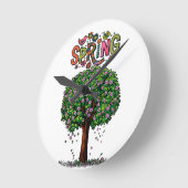 Artistic Spring Blossom Tree Graphic Runde Wanduhr (Winkel)