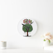 Artistic Spring Blossom Tree Graphic Runde Wanduhr (Zuhause)