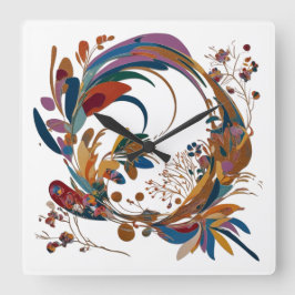 Artistic Square Acrylic Wall Clock 10,75" Quadratische Wanduhr