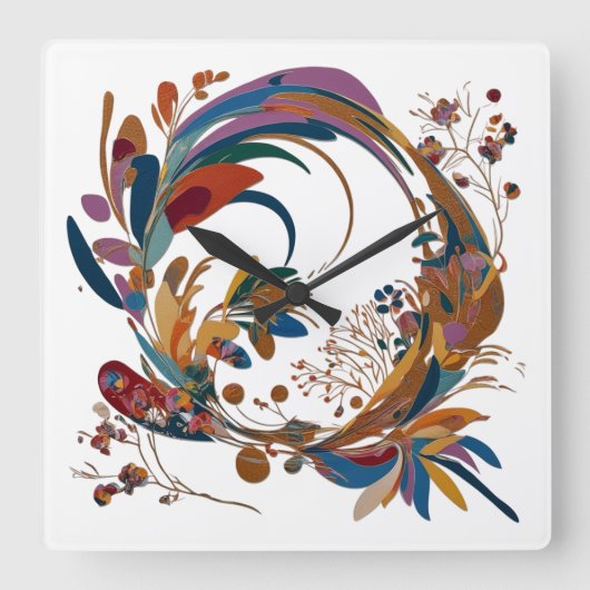Artistic Square Acrylic Wall Clock 10,75" Quadratische Wanduhr (Vorderseite)