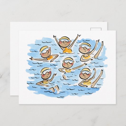 Artistic Swimming Postkarte (Vorne/Hinten)