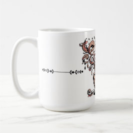 Artistic Swirl Botanical Coffee Cup Illustration M Kaffeetasse