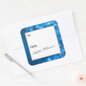 Artistic Swirling Snowflakes Christmas Gift Label Quadratischer Aufkleber (Umschlag)