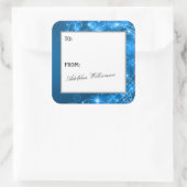 Artistic Swirling Snowflakes Christmas Gift Label Quadratischer Aufkleber (Tasche)