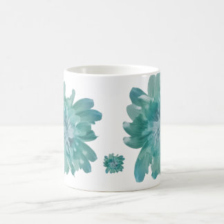 Artistic Teal Blossom High-Definition Floral Ceram Kaffeetasse