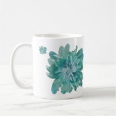 Artistic Teal Blossom High-Definition Floral Ceram Kaffeetasse (Links)