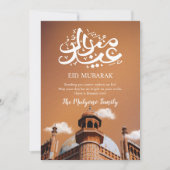 Artistic Terracotta Mosque Eid Mubarak Card Feiertagskarte (Vorderseite)