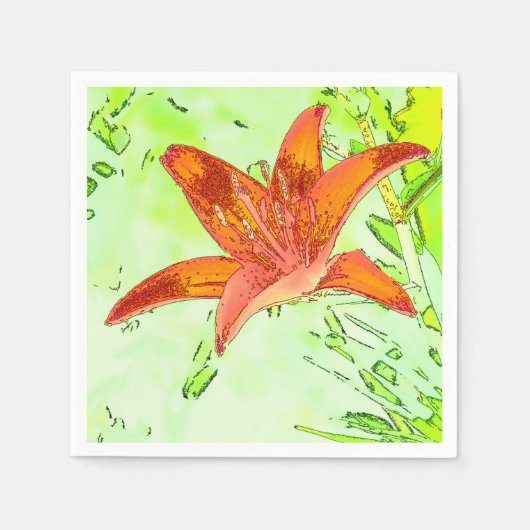 Artistic Tiger Lily Paper Napkins Serviette (Vorderseite)