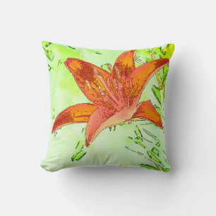 Artistic Tiger Lily Throw Kissen