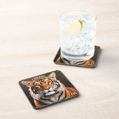 Artistic Tiger Portrait Big Cat Untersetzer (Rechte Seite)