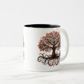 Artistic Tree with Swirling Zweig Zweifarbige Tasse (VorderseiteRechts)