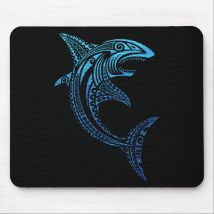 Artistic Tribal Shark Polynesian Tattoo Hawaiian V Mousepad