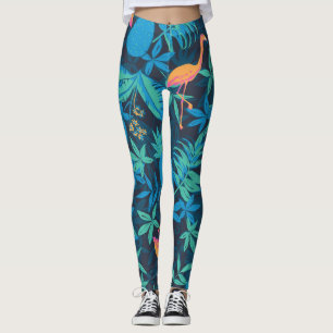 Artistic Tropical: Flamingo Ananas Muster. Leggings