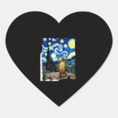 Artistic Turtle Shirt  Starry Night Turtle (1) Herz-Aufkleber (Vorderseite)