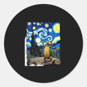 Artistic Turtle Shirt Starry Night Turtle (1) Runder Aufkleber (Vorderseite)
