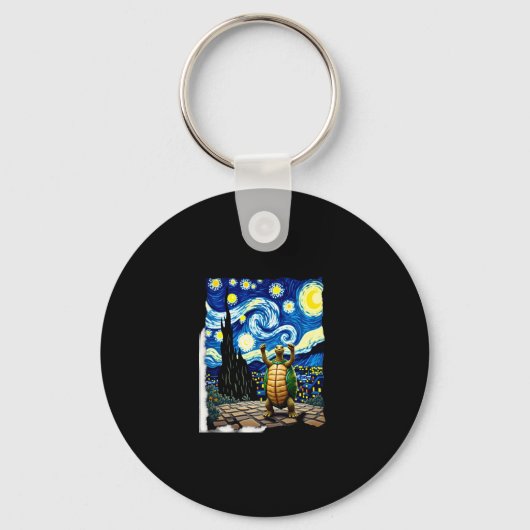 Artistic Turtle Shirt Starry Night Turtle (1) Schlüsselanhänger (Vorderseite)