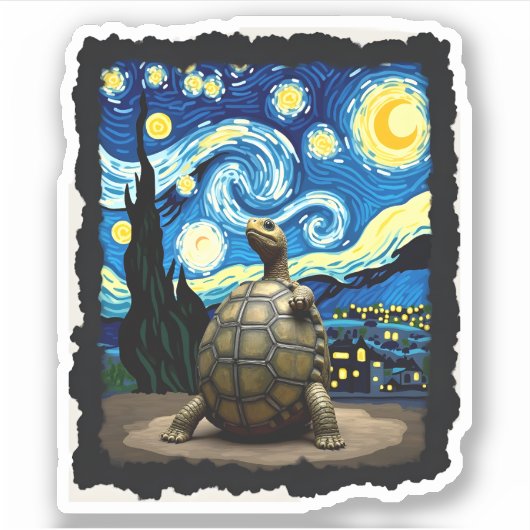 Artistic Turtle Shirt Starry Night Turtle (2) Aufkleber (Vorderseite)