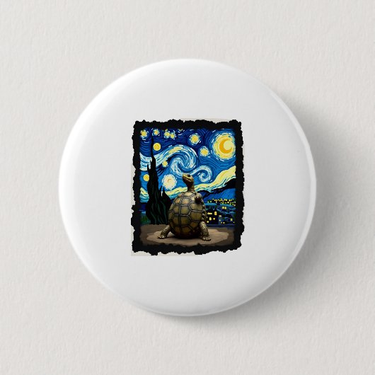 Artistic Turtle Shirt Starry Night Turtle (2) Button (Vorderseite)
