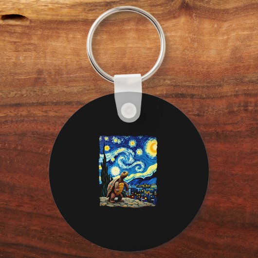Artistic Turtle Shirt Starry Night Turtle (2) Schlüsselanhänger (Vorderseite)