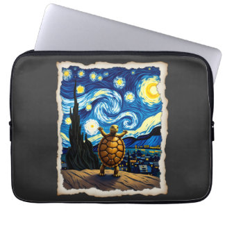 Artistic Turtle Shirt  Starry Night Turtle (3) Laptopschutzhülle