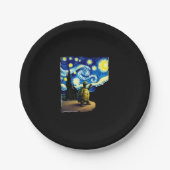 Artistic Turtle Shirt  Starry Night Turtle (4) Pappteller (Vorderseite)