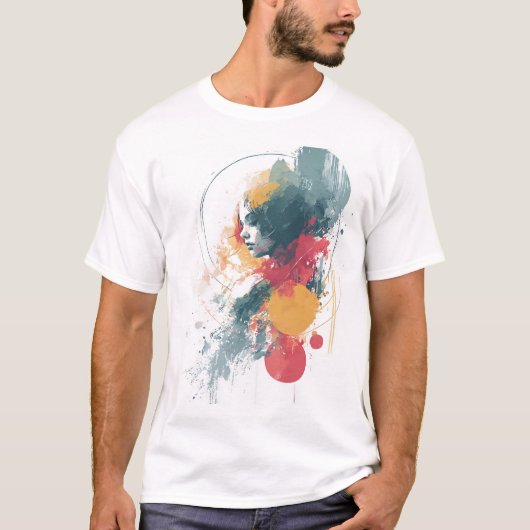 Artistic Unisex T-Shirt - Vibrant Abstract Design  (Vorderseite)
