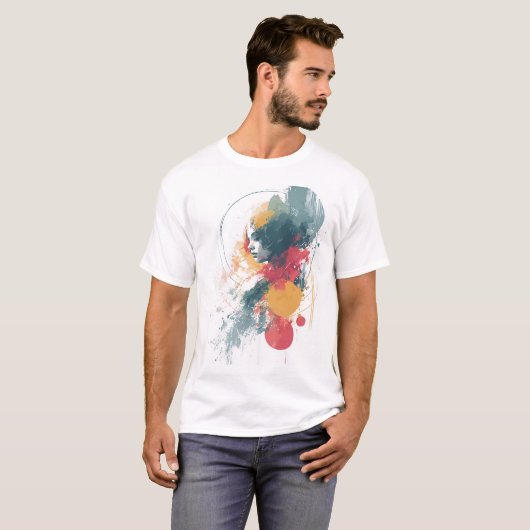 Artistic Unisex T-Shirt - Vibrant Abstract Design (Vorne ganz)
