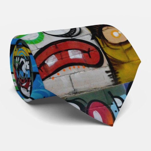 Artistic urban cartoon Street man pattern Krawatte (Gerollt)